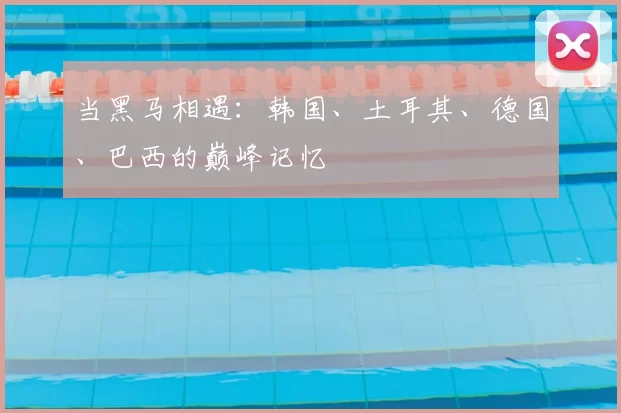 当黑马相遇：韩国、土耳其、德国、巴西的巅峰记忆